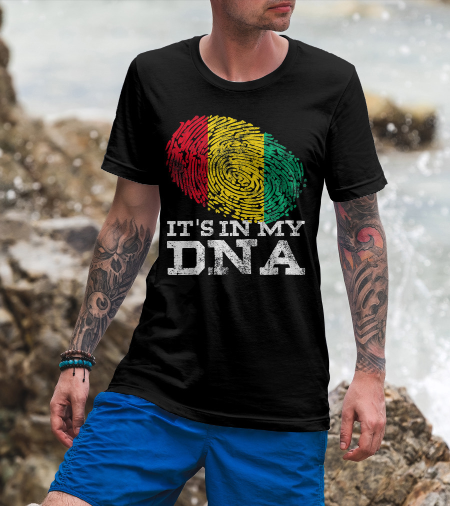 It's In My DNA Guinean Proud Afro Fingerprint Colors T-Shirt