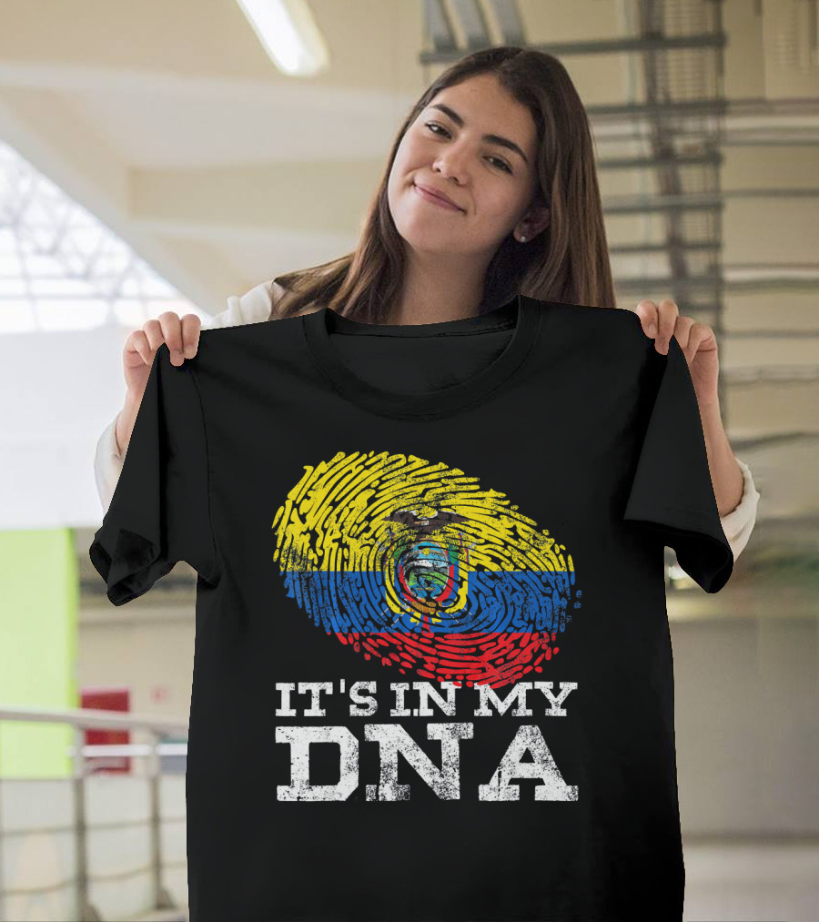 It's In My DNA Ecuadorian Fingerprint Flag T-Shirt