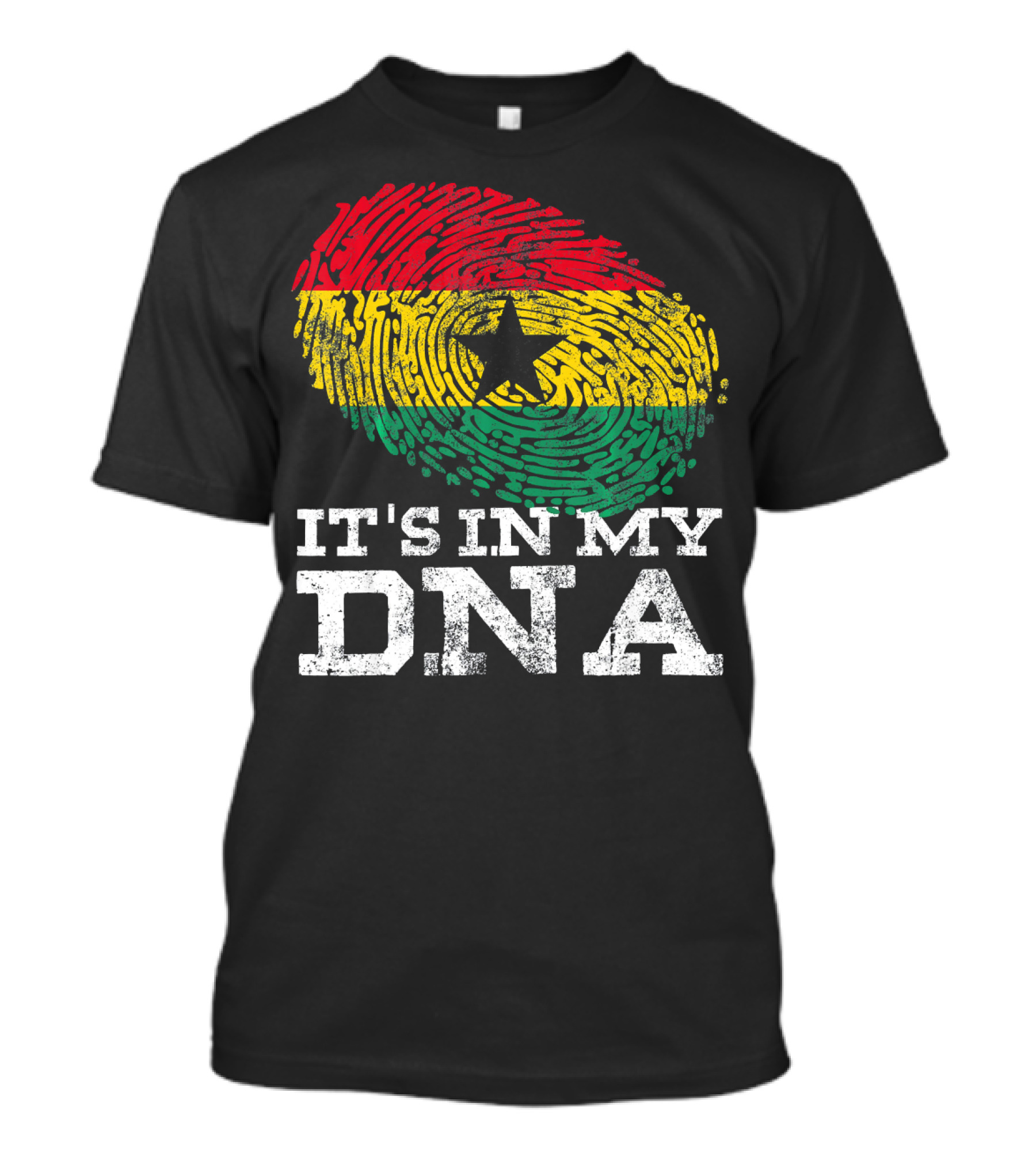 It's In My DNA Ghanaian African Fingerprint Flag T-Shirt