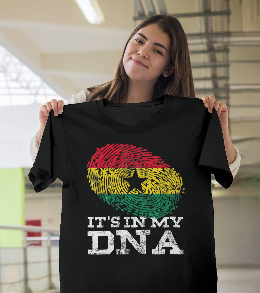 It's In My DNA Ghanaian African Fingerprint Flag T-Shirt