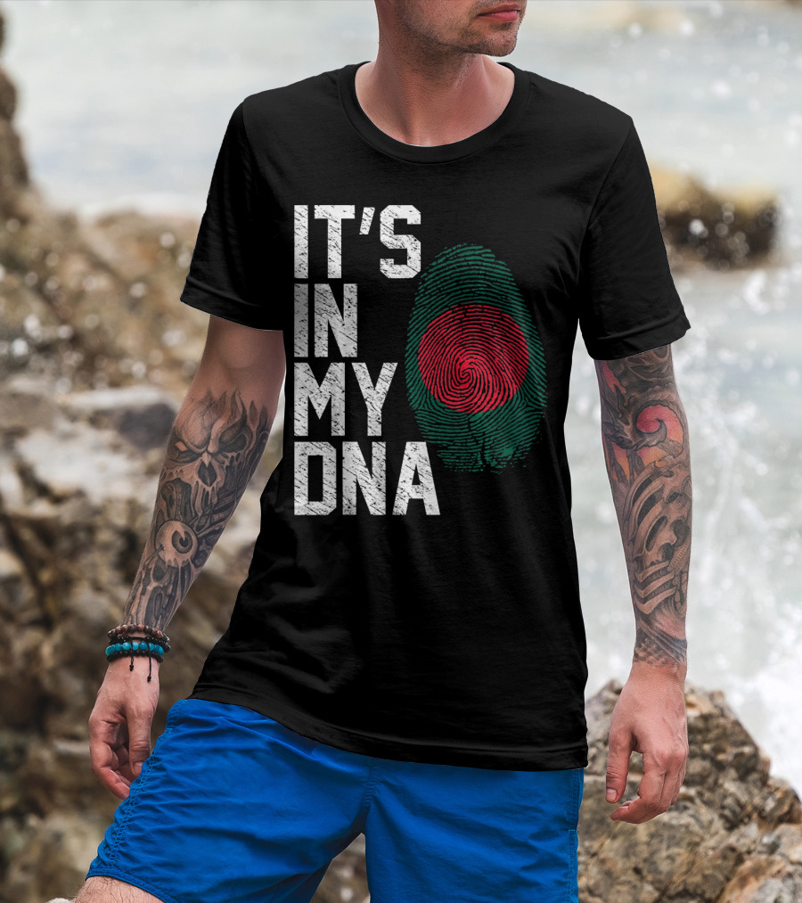 IT'S IN MY DNA Bangladesh Flag Fingerprint T-Shirt