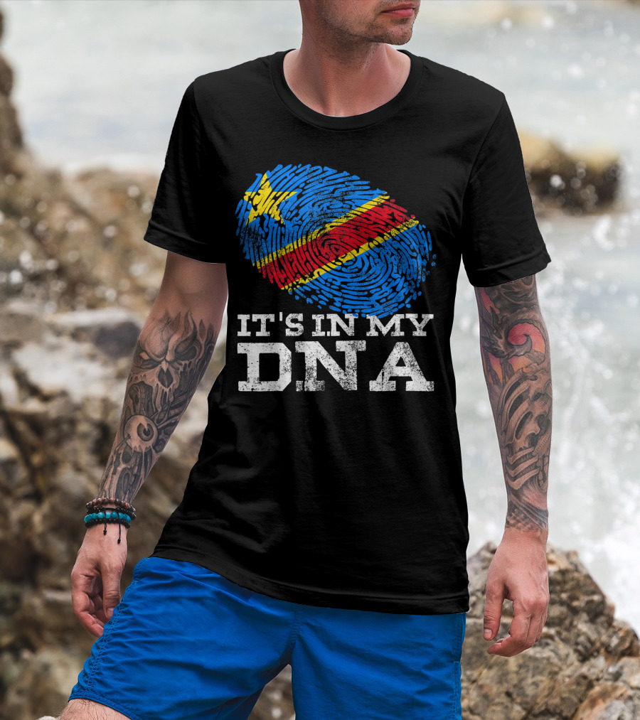 It's In My DNA Congolese African Fingerprint Flag T-Shirt