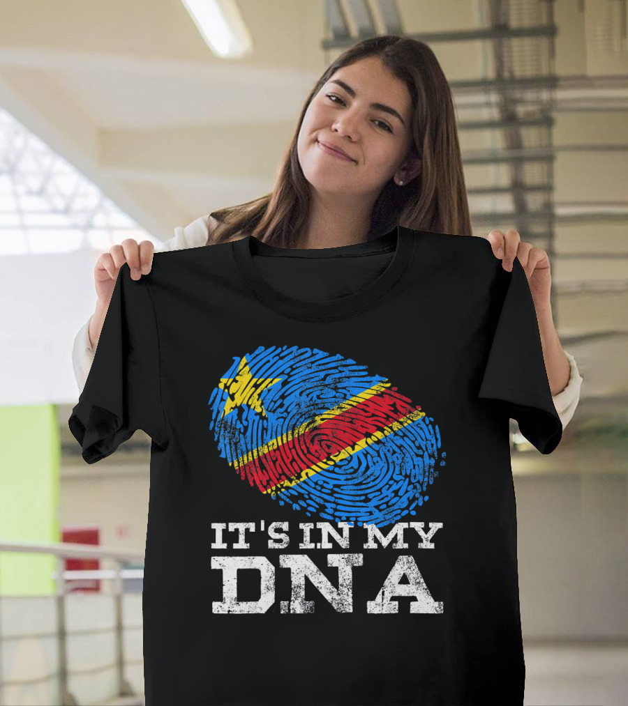 It's In My DNA Congolese African Fingerprint Flag T-Shirt