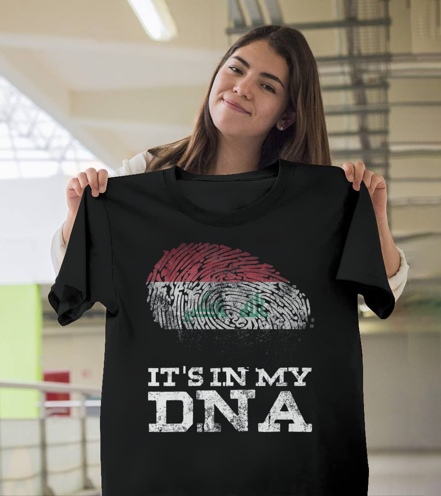 It's In My DNA Iraqi Heritage Fingerprint Flag T-Shirt