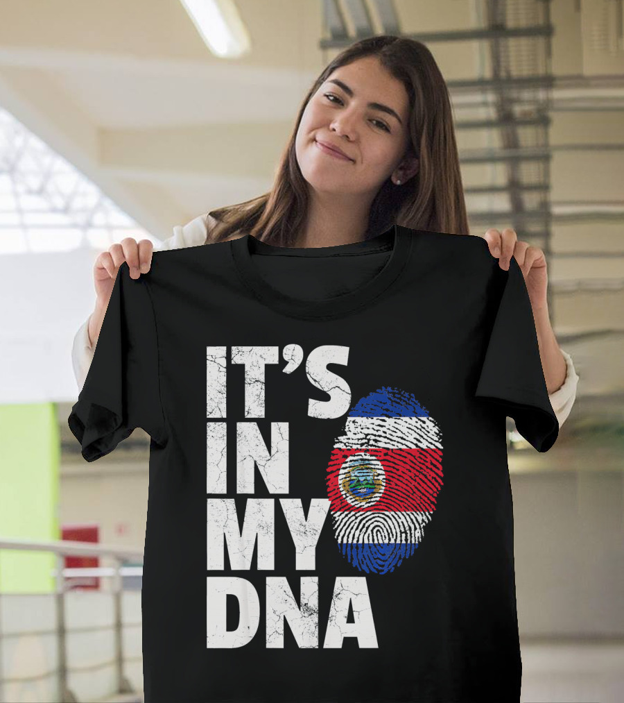 IT'S IN MY DNA Costa Rica Flag Rican Pride T-Shirt