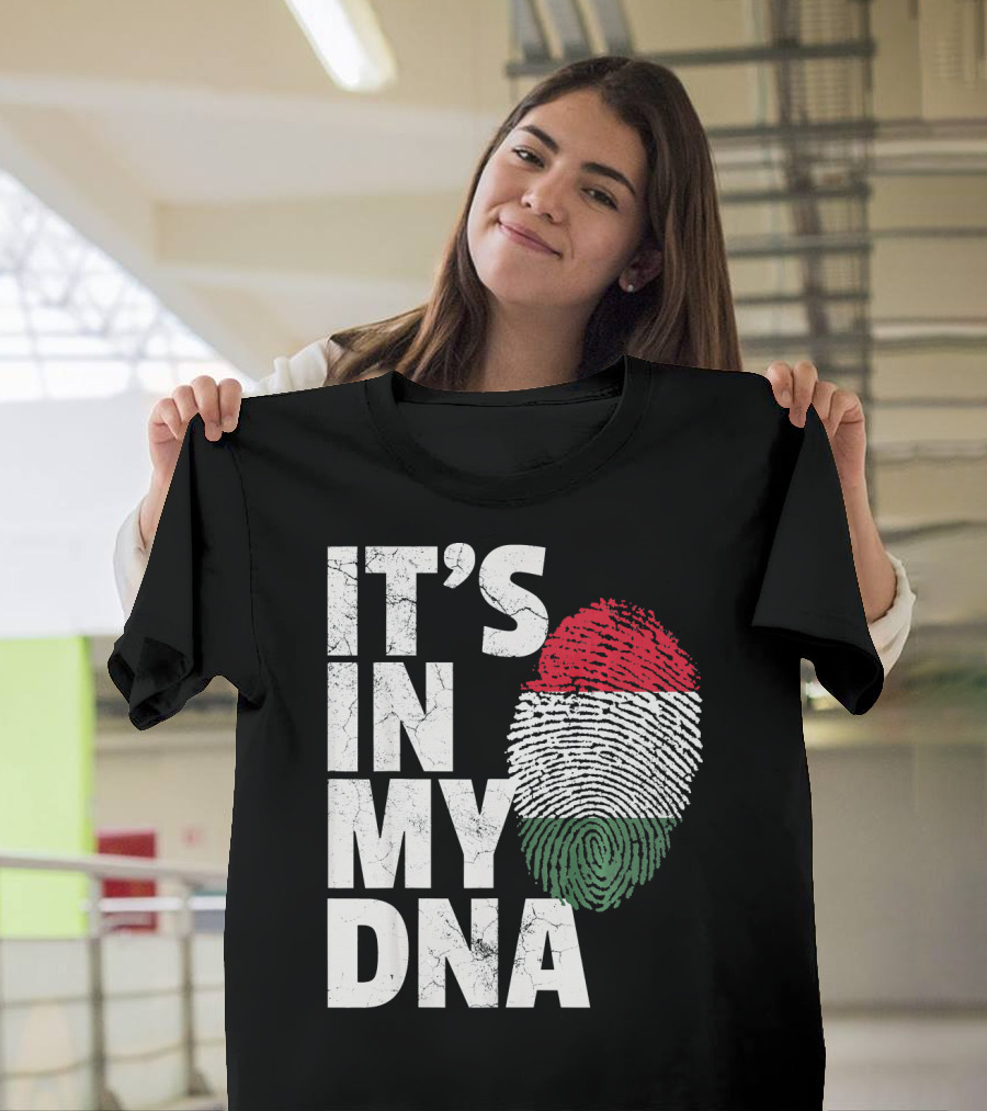 IT'S IN MY DNA Hungary Hungarian Flag Fingerprint T-Shirt
