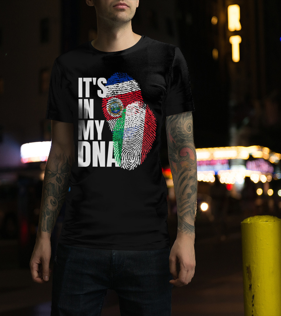 It's In My DNA Costa Rican Italian Flag Mix T-Shirt