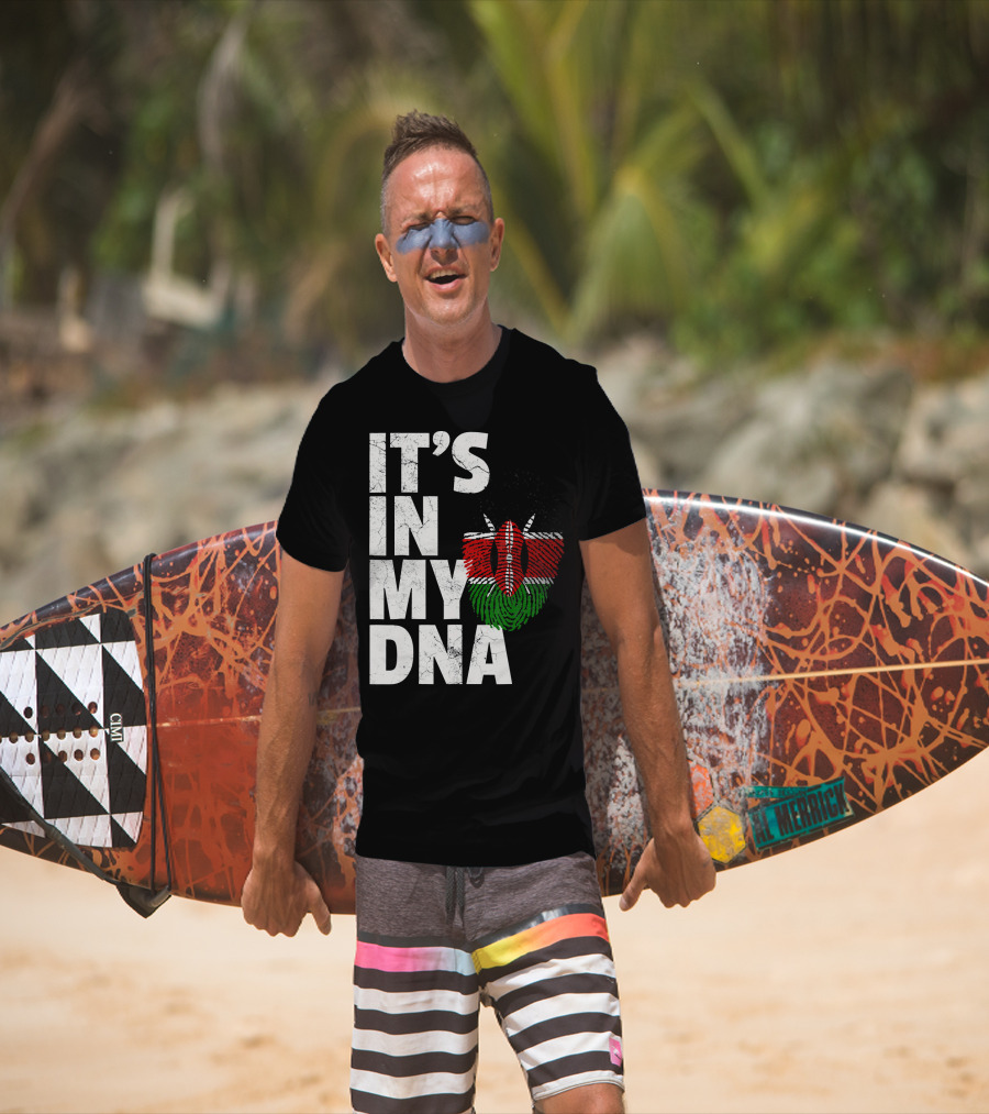ITS IN MY DNA Kenya Flag Fingerprint T-Shirt