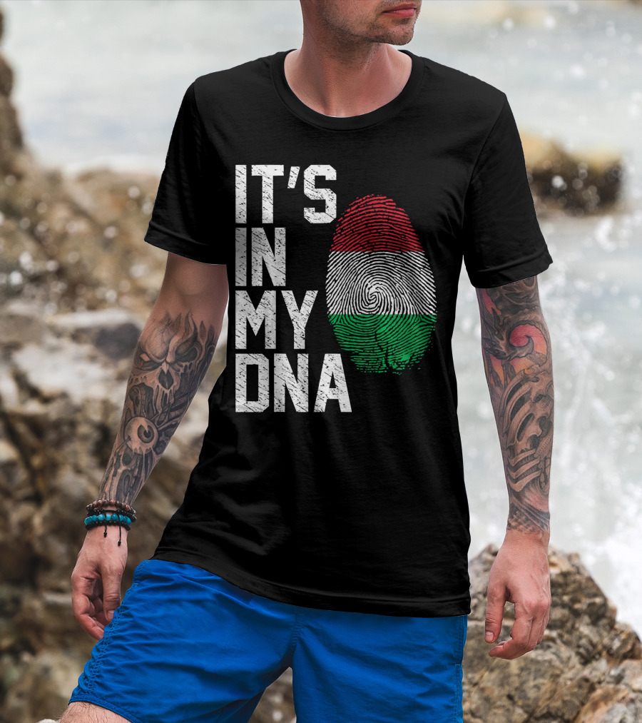 It's In My DNA Italian Italy Flag Fingerprint T-Shirt