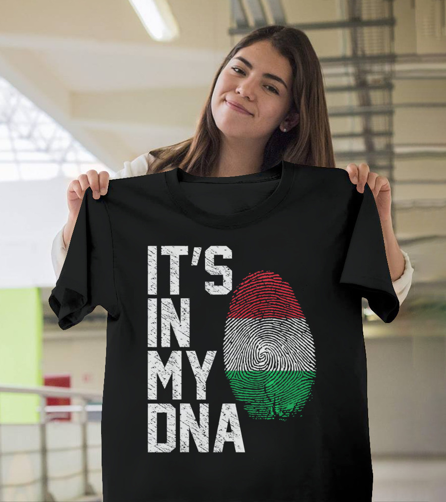 It's In My DNA Italian Italy Flag Fingerprint T-Shirt
