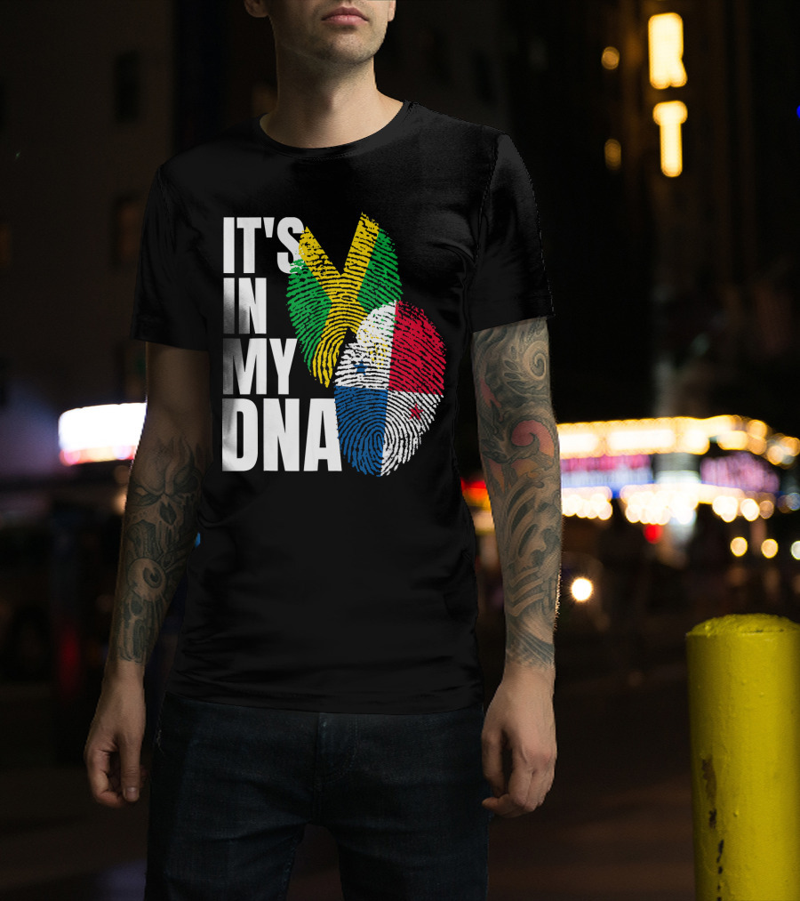 Panamanian And Jamaican Mix It's In My DNA Flag Her T-Shirt