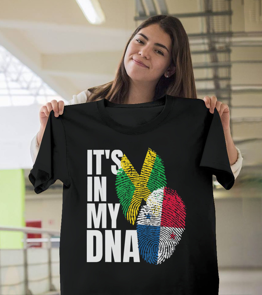 Panamanian And Jamaican Mix It's In My DNA Flag Her T-Shirt