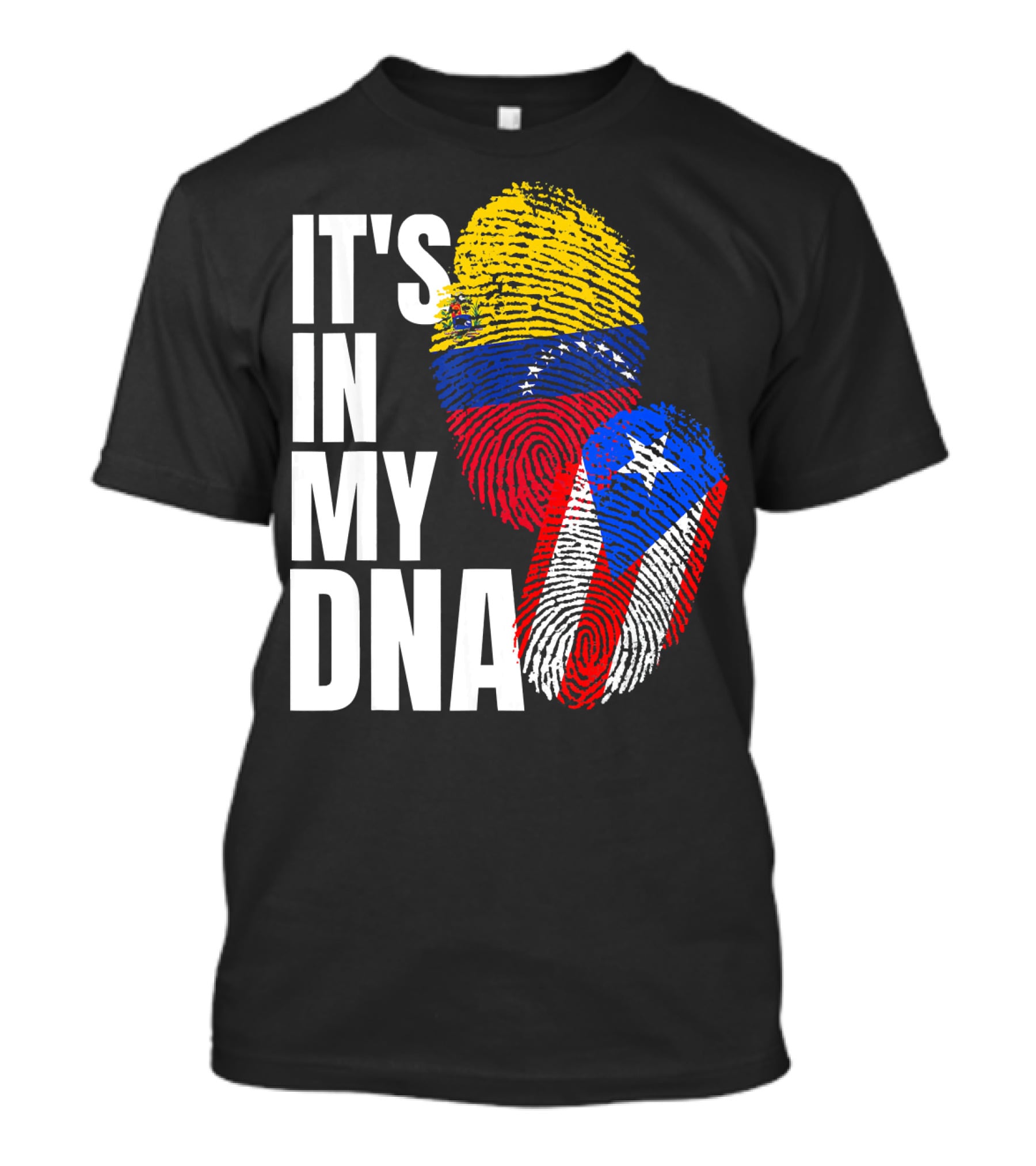 It's In My DNA Venezuelan And Boricua Flag Fingerprints T-Shirt