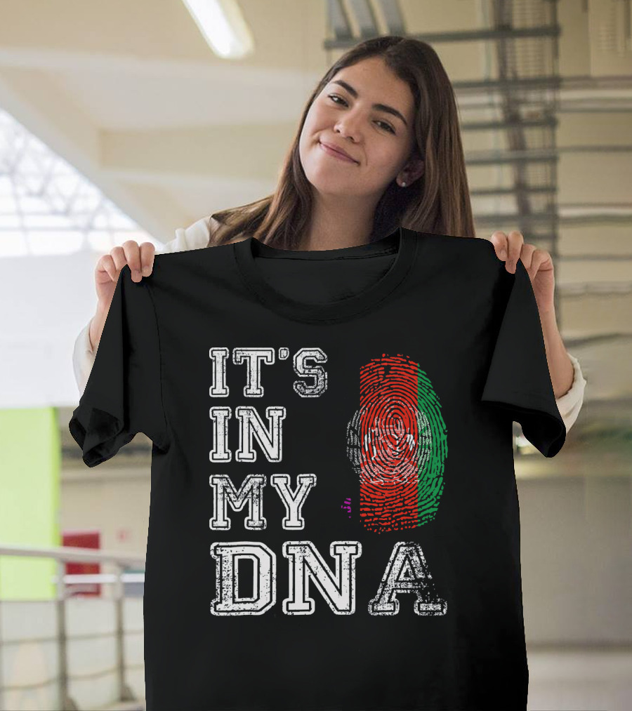 IT'S IN MY DNA Afghanistan Flag Fingerprint T-Shirt
