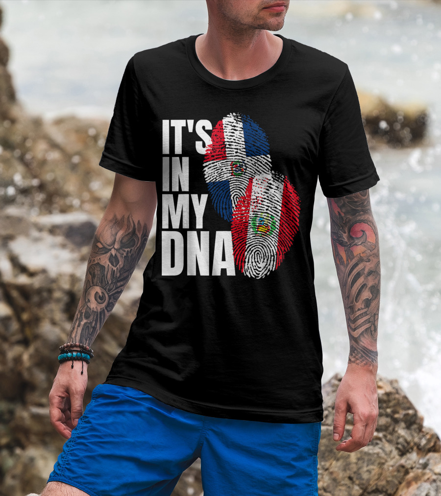 It's In My DNA Peruvian Dominican Fingerprint Flag T-Shirt