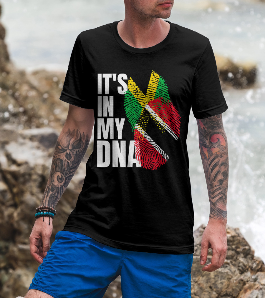 IT'S IN MY DNA Trinidadian Jamaican Flag Mix T-Shirt