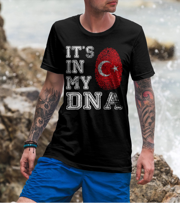 It's In My DNA Turkey Flag Fingerprint T-Shirt