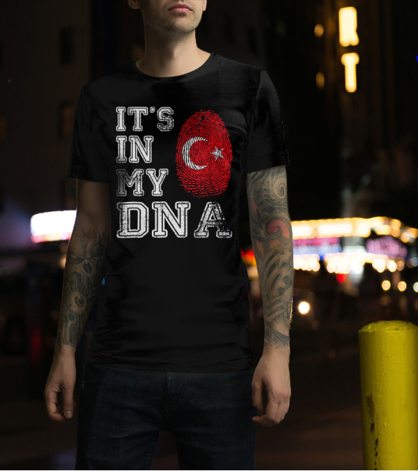 It's In My DNA Turkey Flag Fingerprint T-Shirt