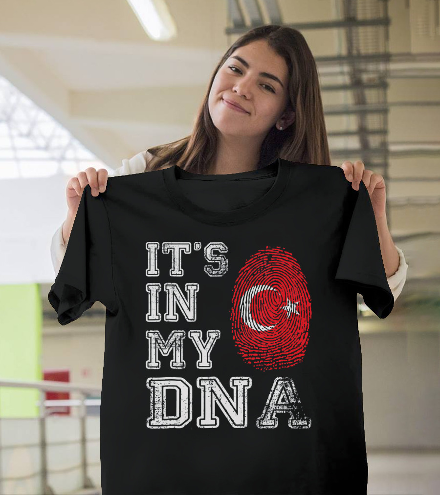 It's In My DNA Turkey Flag Fingerprint T-Shirt