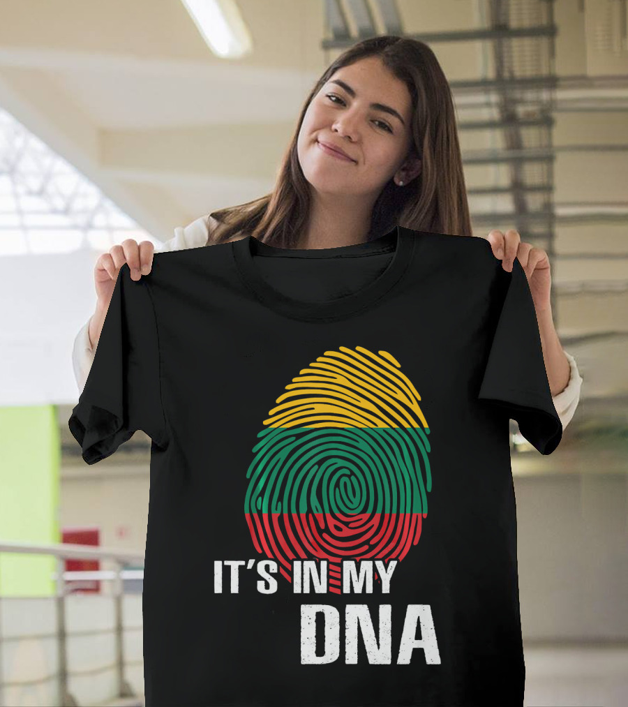 It's In My DNA Lithuania Fingerprint Lithuanian Flag T-Shirt