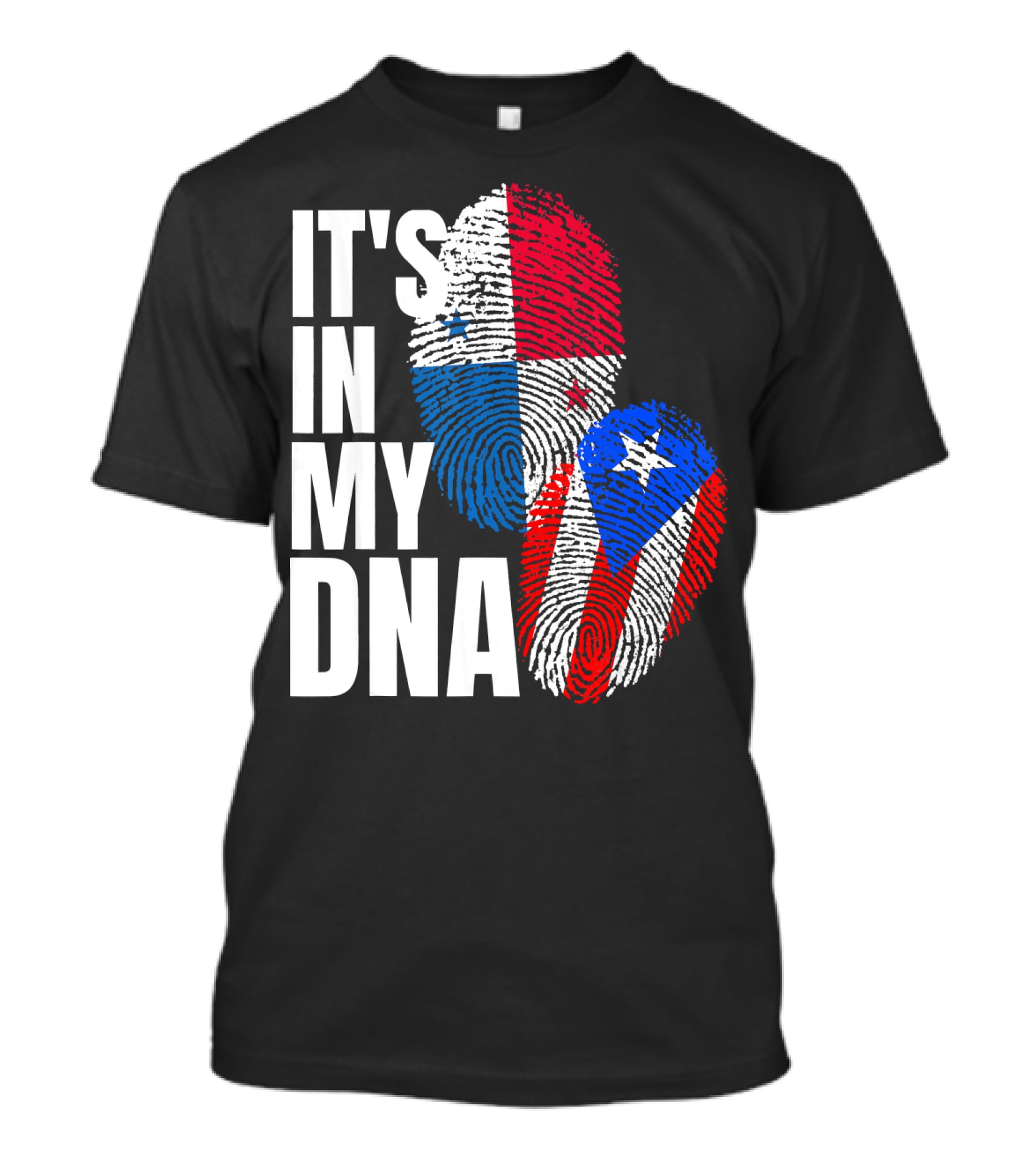 Panamanian Puerto Rican It's In My DNA Fingerprint Flag T-Shirt