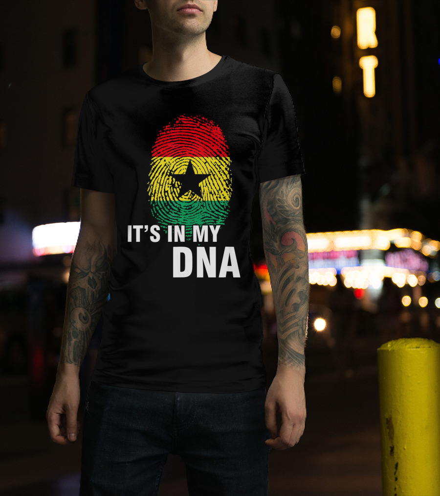 Ghanaian Flag Fingerprint It's In My DNA T-Shirt