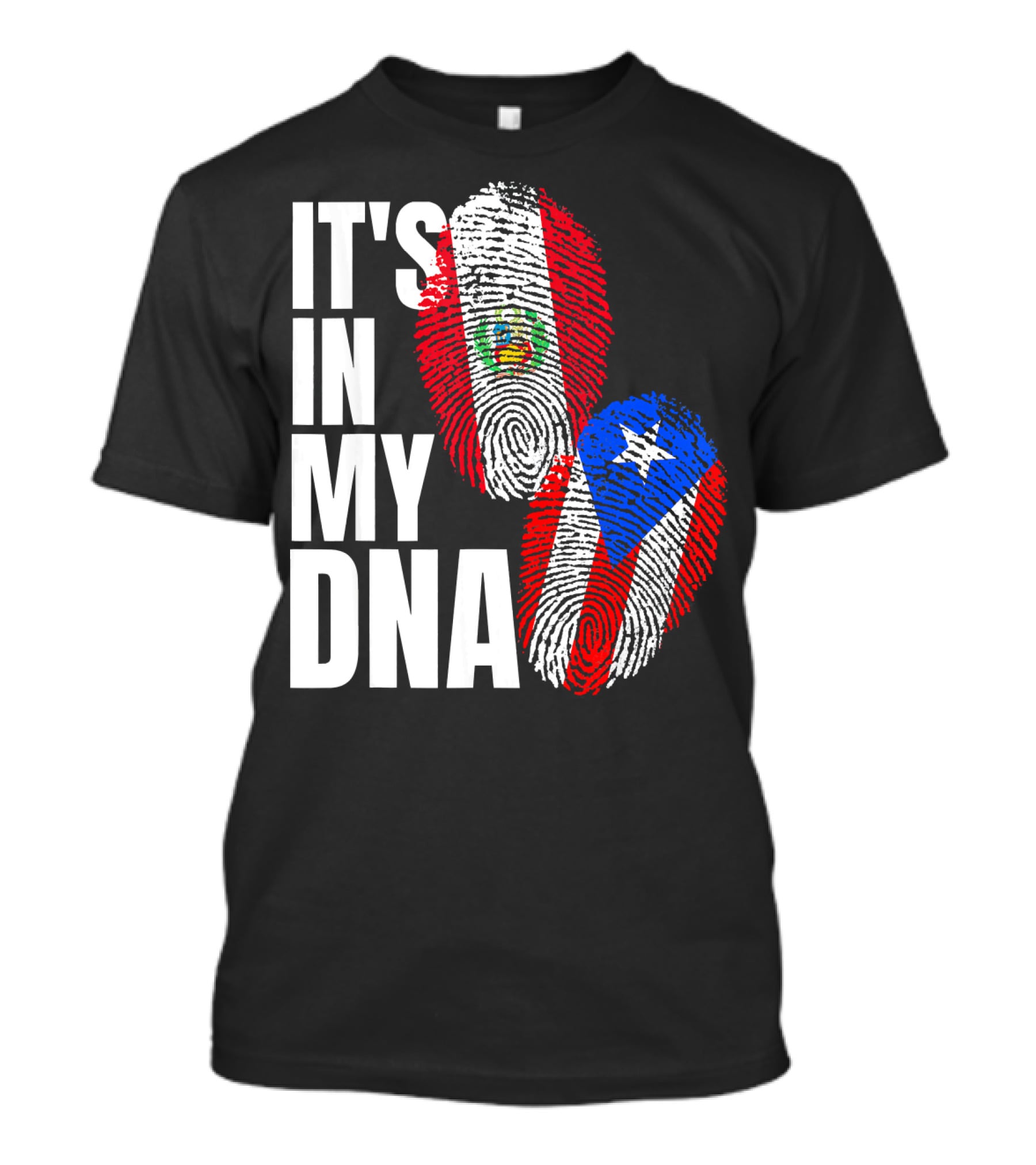 It's In My DNA Peruvian And Puerto Rican Flag Heritage T-Shirt