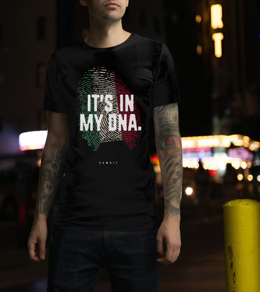 IT'S IN MY DNA Kuwait Flag Kuwaiti Fingerprint T-Shirt