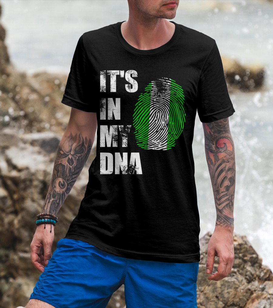 It's IN My Dna Nigerian Flag Fingerprint T-Shirt