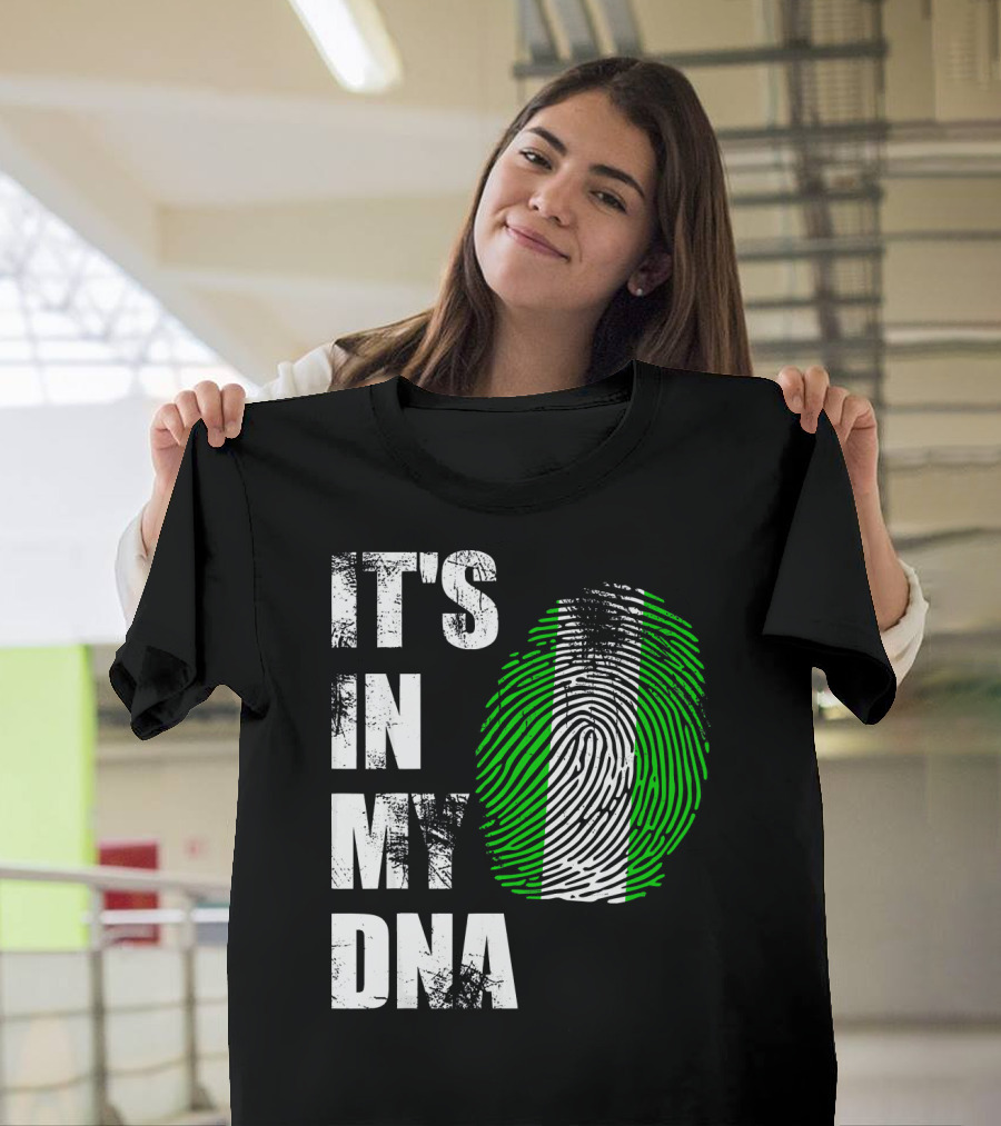 It's IN My Dna Nigerian Flag Fingerprint T-Shirt