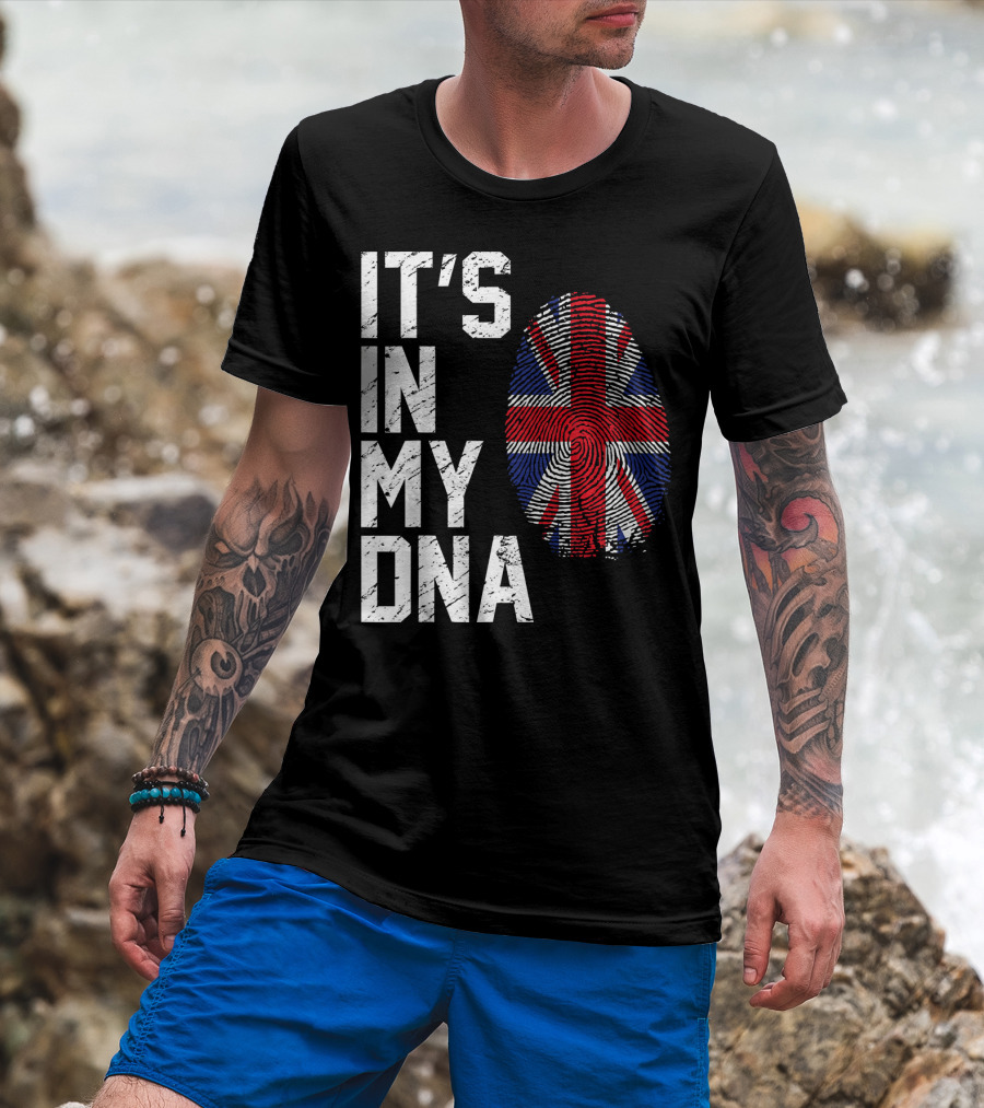 It's In My DNA British Flag Fingerprint T-Shirt