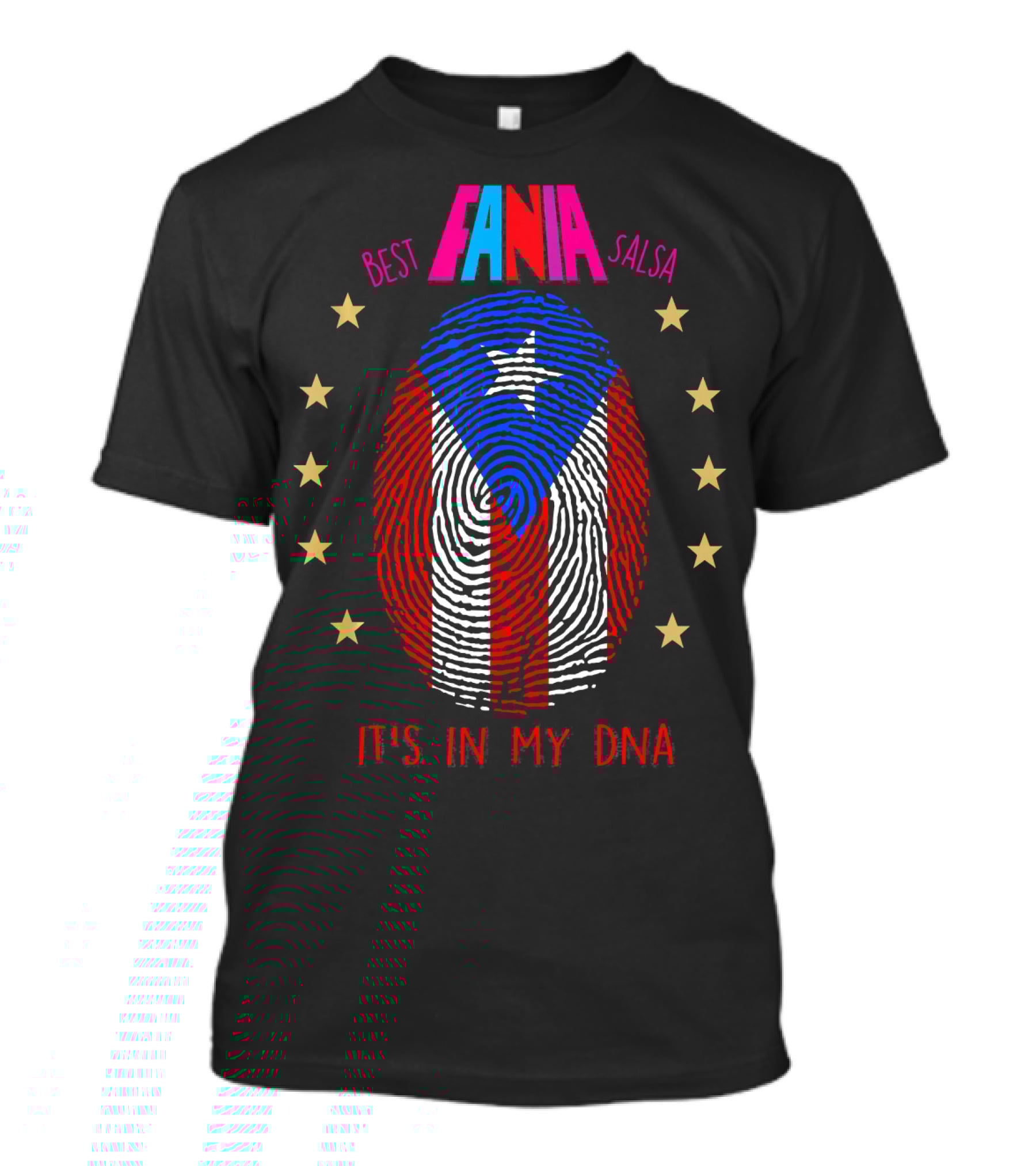 Fania Best Salsa Puerto Rico Fingerprint It's In My DNA T-Shirt