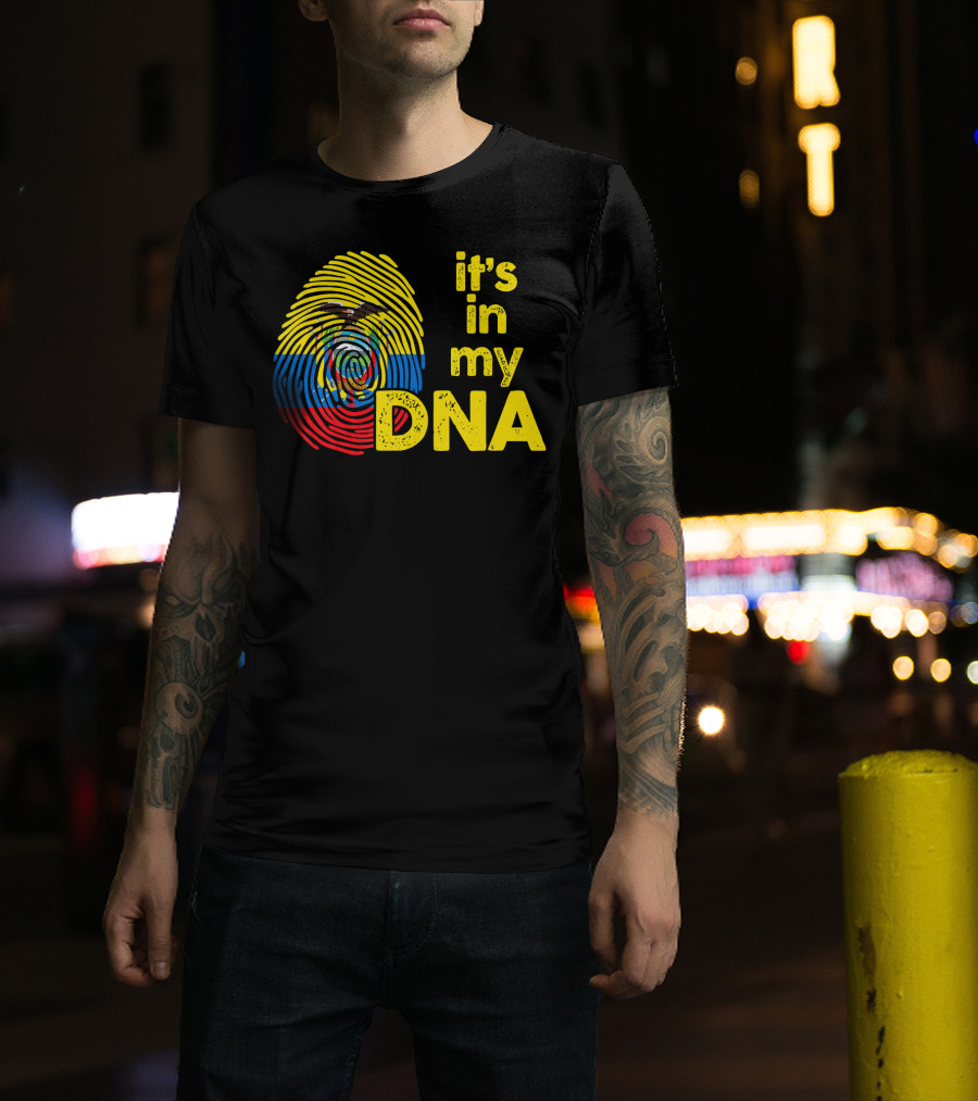 Ecuador Flag Fingerprint It's In My DNA T-Shirt