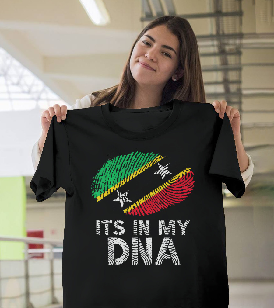 ITS IN MY DNA SAINT KITTS AND NEVIS FLAG FINGERPRINT T-Shirt