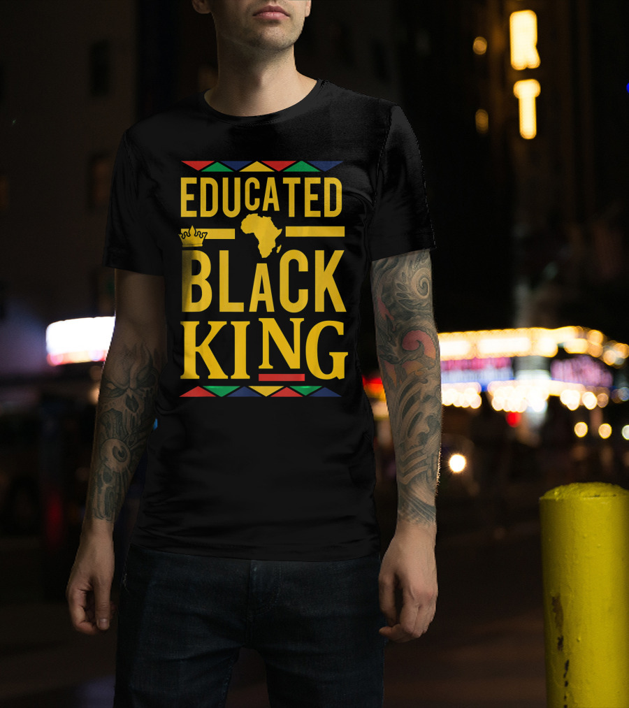 Educated Black King Africa Crown Dashiki T-Shirt