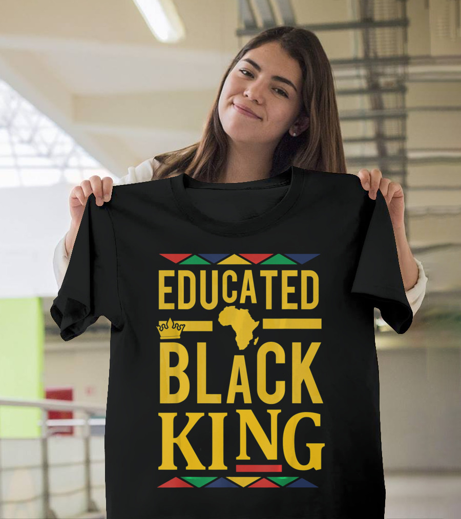 Educated Black King Africa Crown Dashiki T-Shirt