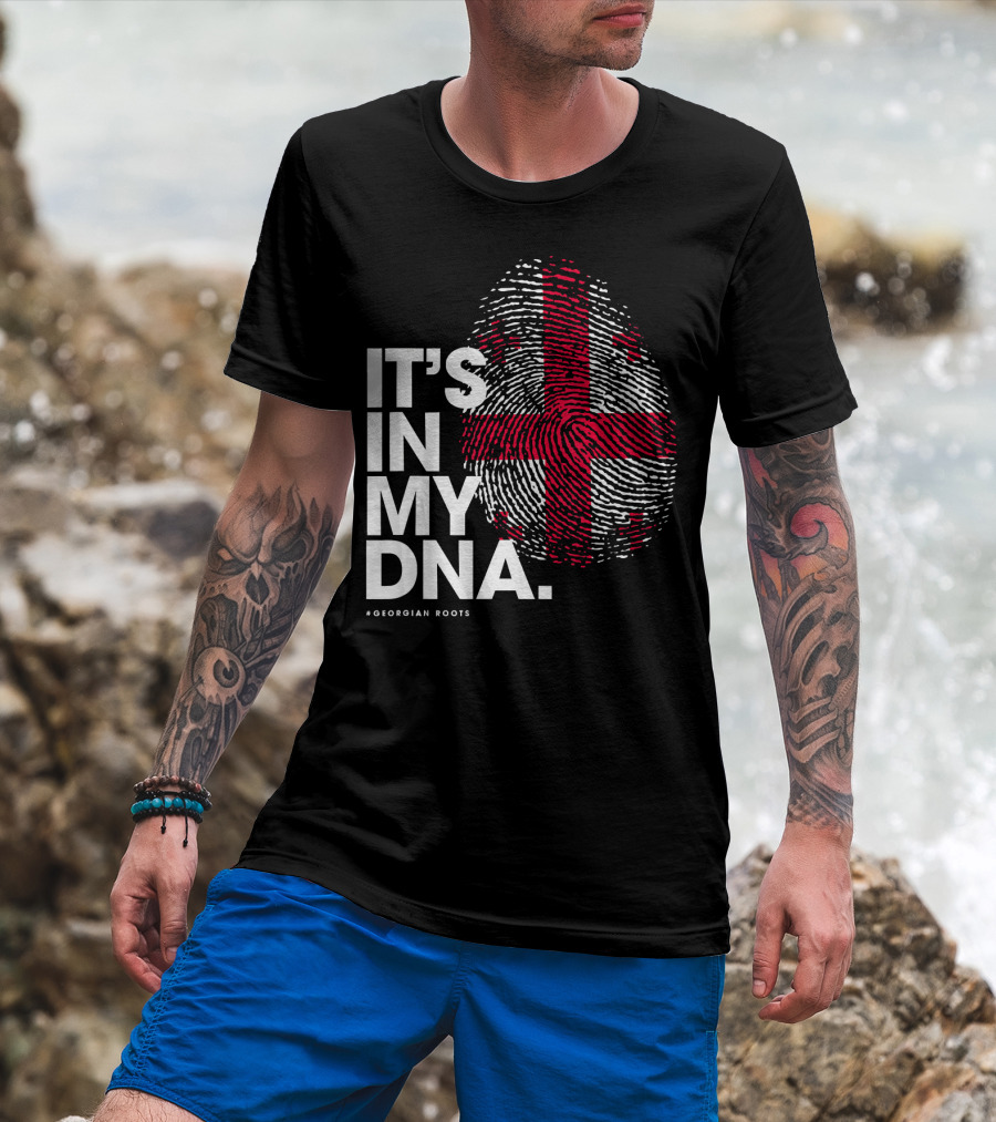 IT'S IN MY DNA Georgia Flag Georgian Roots T-Shirt