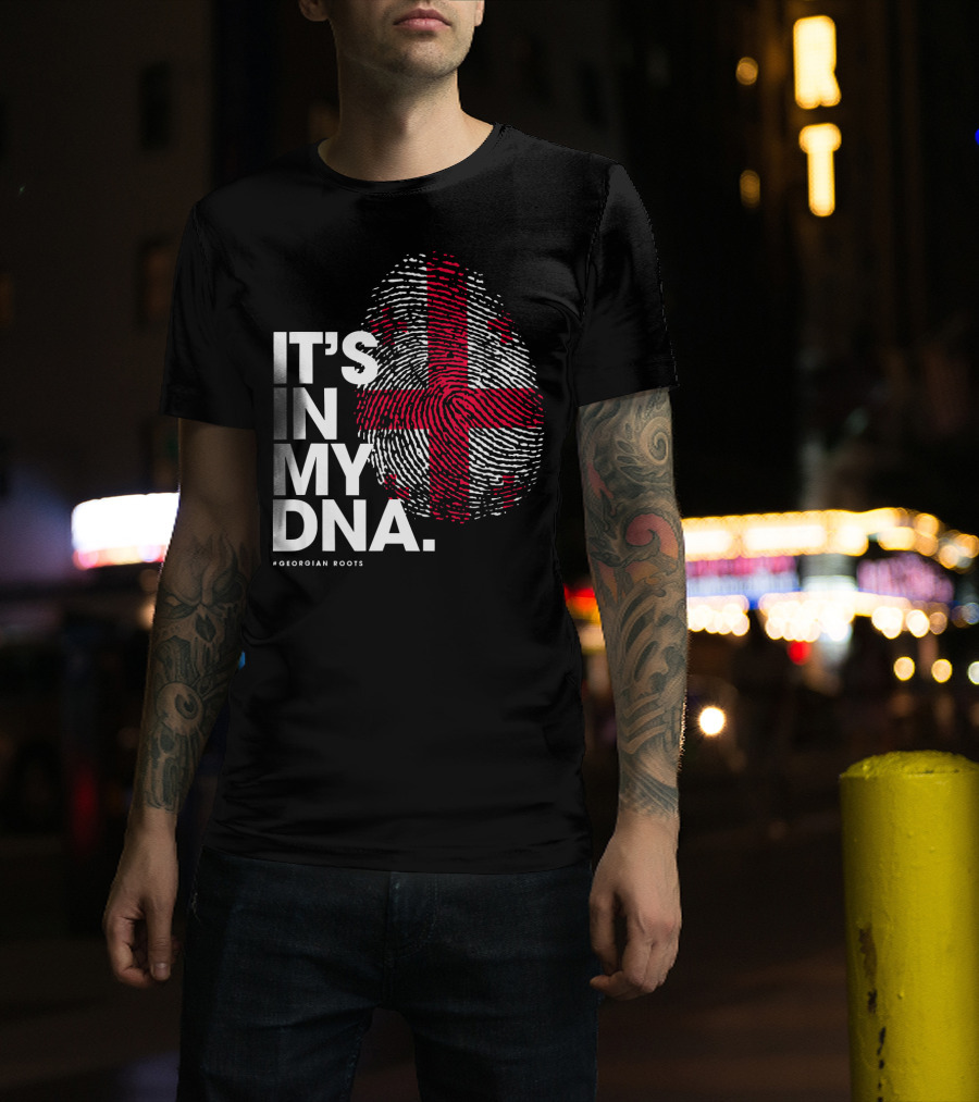 IT'S IN MY DNA Georgia Flag Georgian Roots T-Shirt