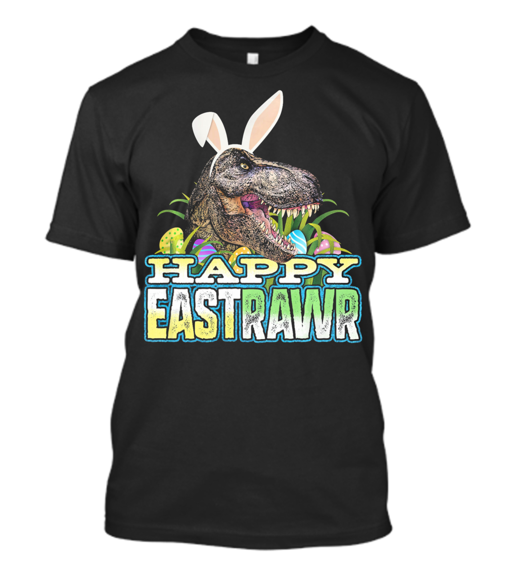 Happy Eastrawr Dinosaur Bunny Ears Easter Eggs T-Shirt