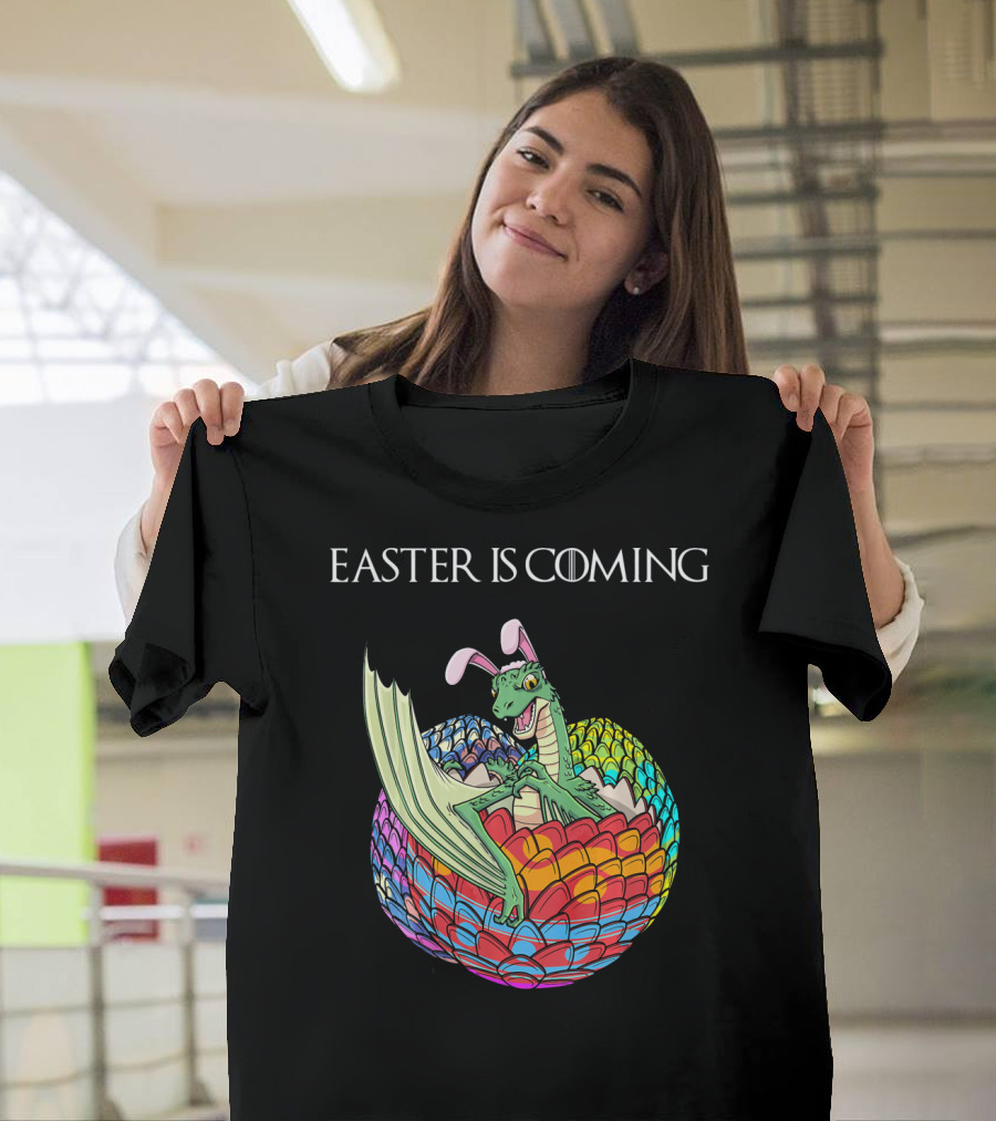 Easter Is Coming Dragon In Colorful Egg T-Shirt