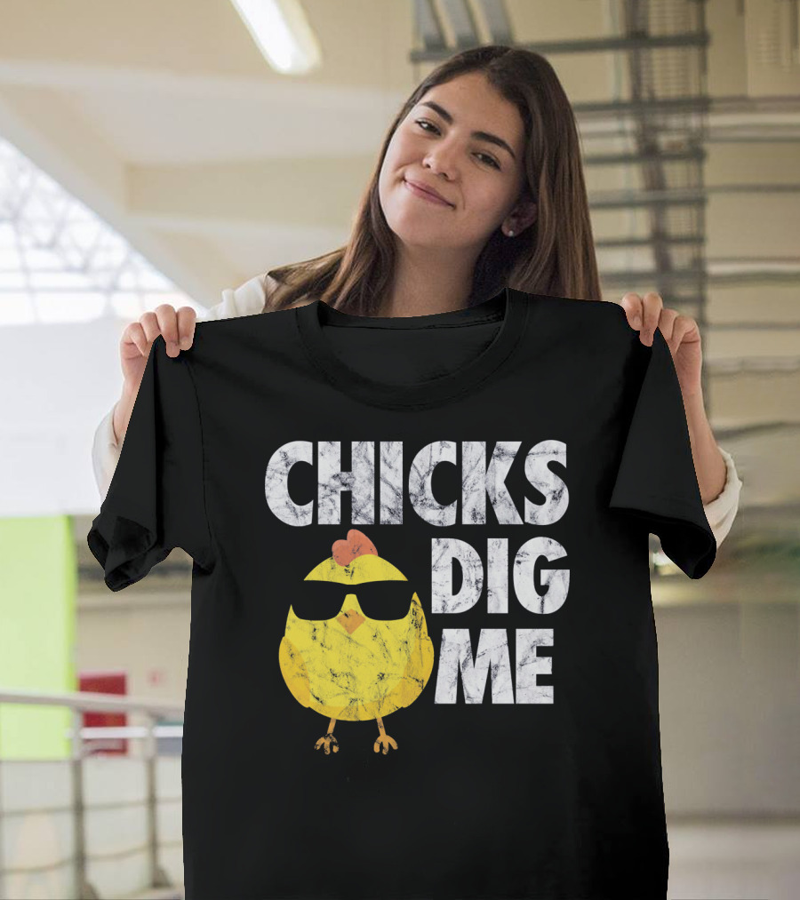Kids Cute Easter Chicks Dig Me Sunglasses Chicken T-Shirt