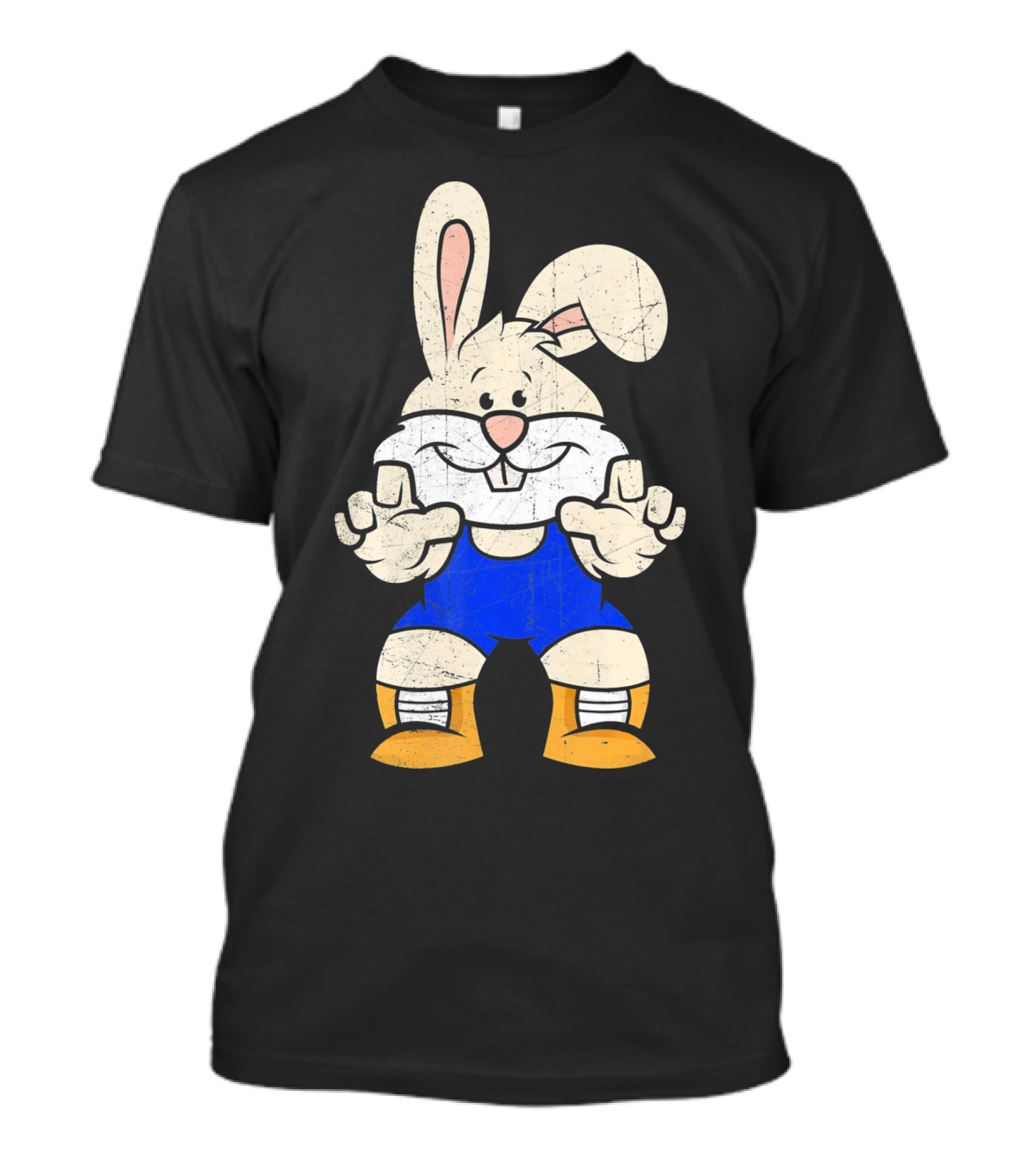 Wrestler Bunny In Blue Gear With Wrestling Pose T-Shirt
