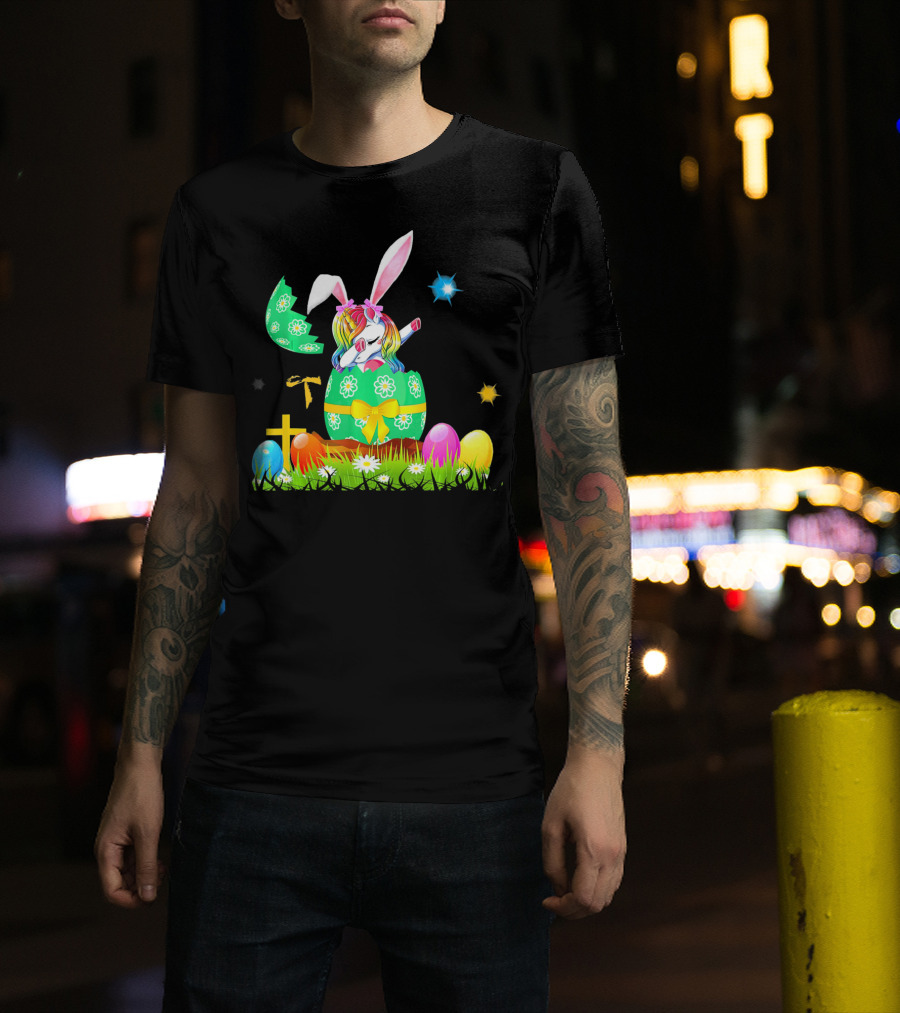 Unicorn Bunny Easter Egg Starry Spring T-Shirt
