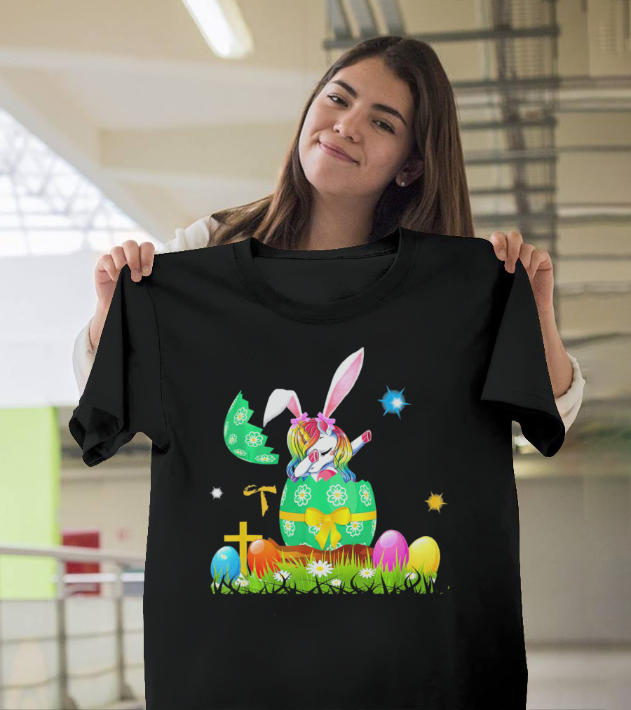 Unicorn Bunny Easter Egg Starry Spring T-Shirt
