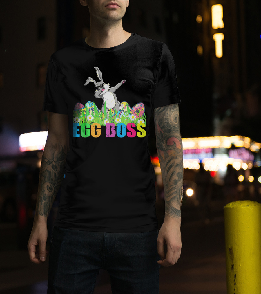 Egg Boss Dabbing Easter Bunny T-Shirt