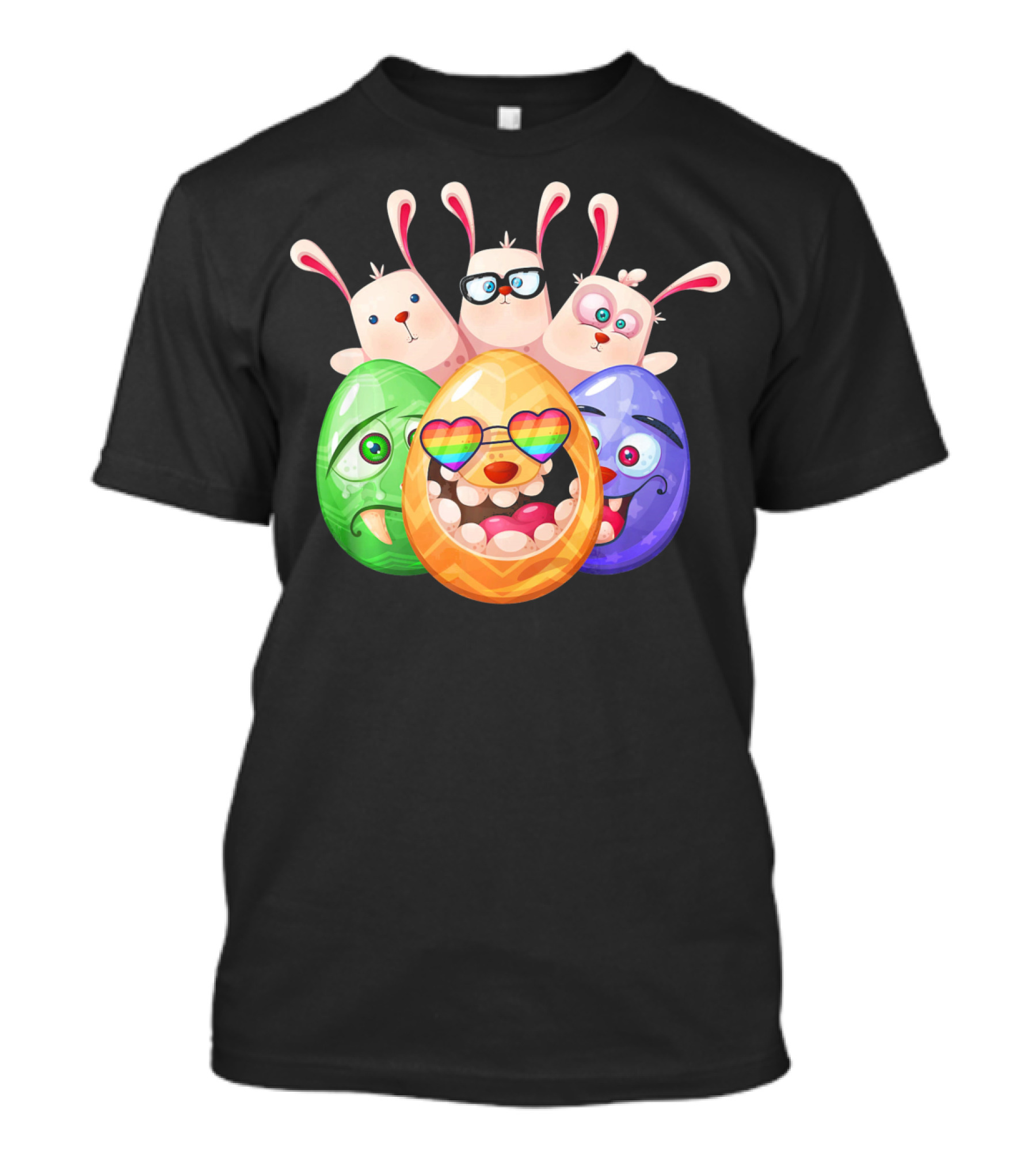 Three Easter Emoji Eggs With Funny Bunny Rabbits T-Shirt