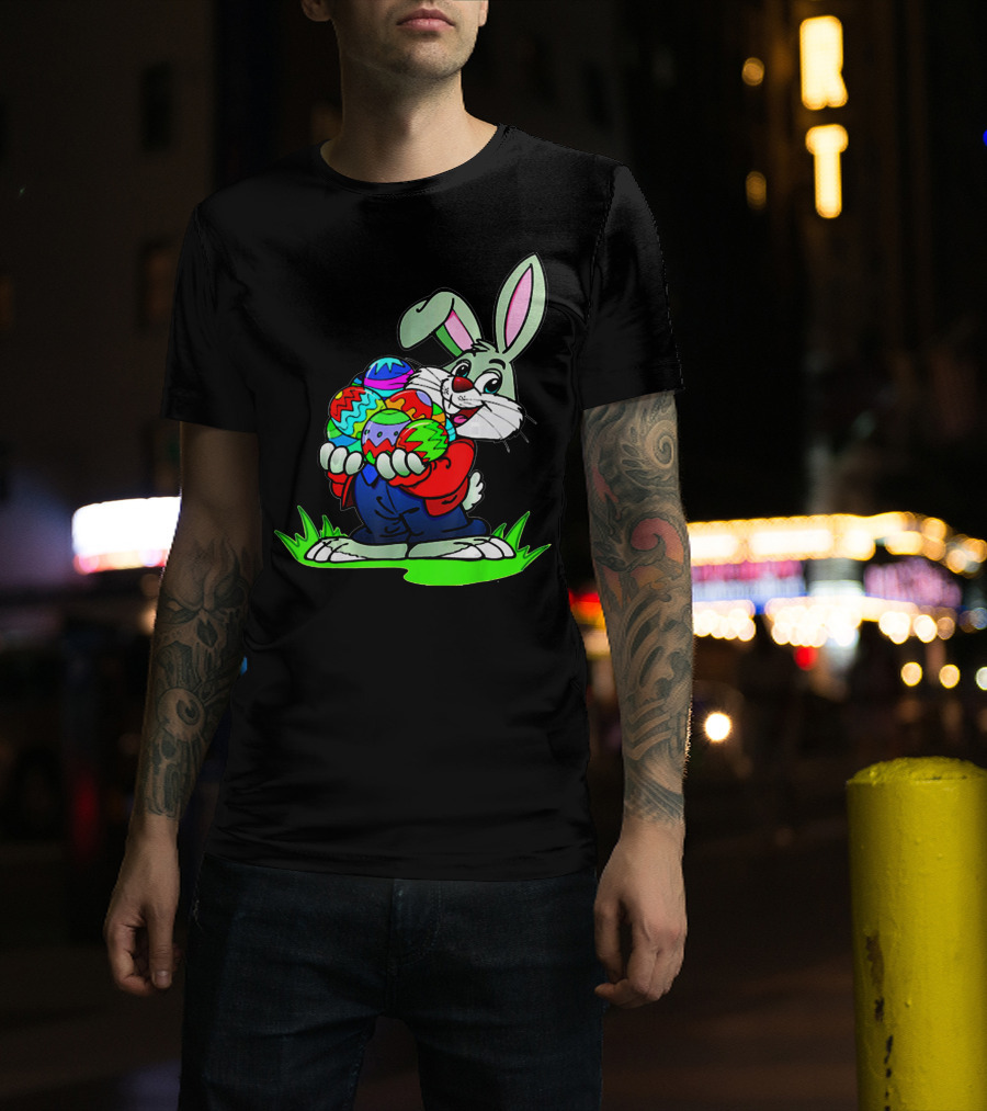 Easter Bunny With Colorful Eggs T-Shirt