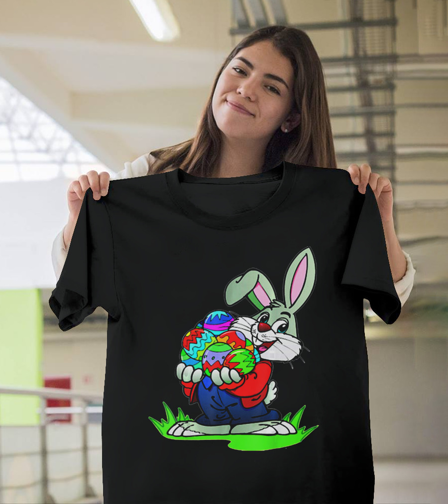 Easter Bunny With Colorful Eggs T-Shirt
