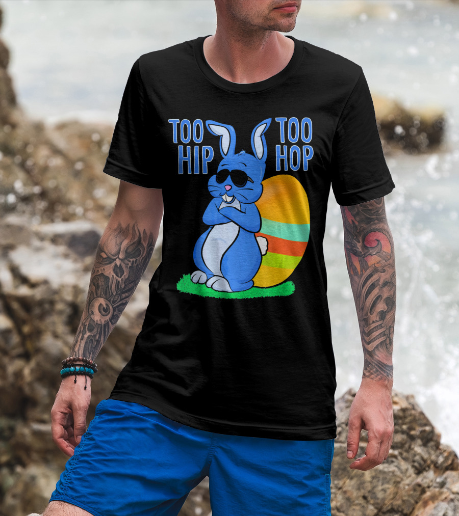 Too Hip Too Hop Easter Bunny Egg Girls Kids T-Shirt