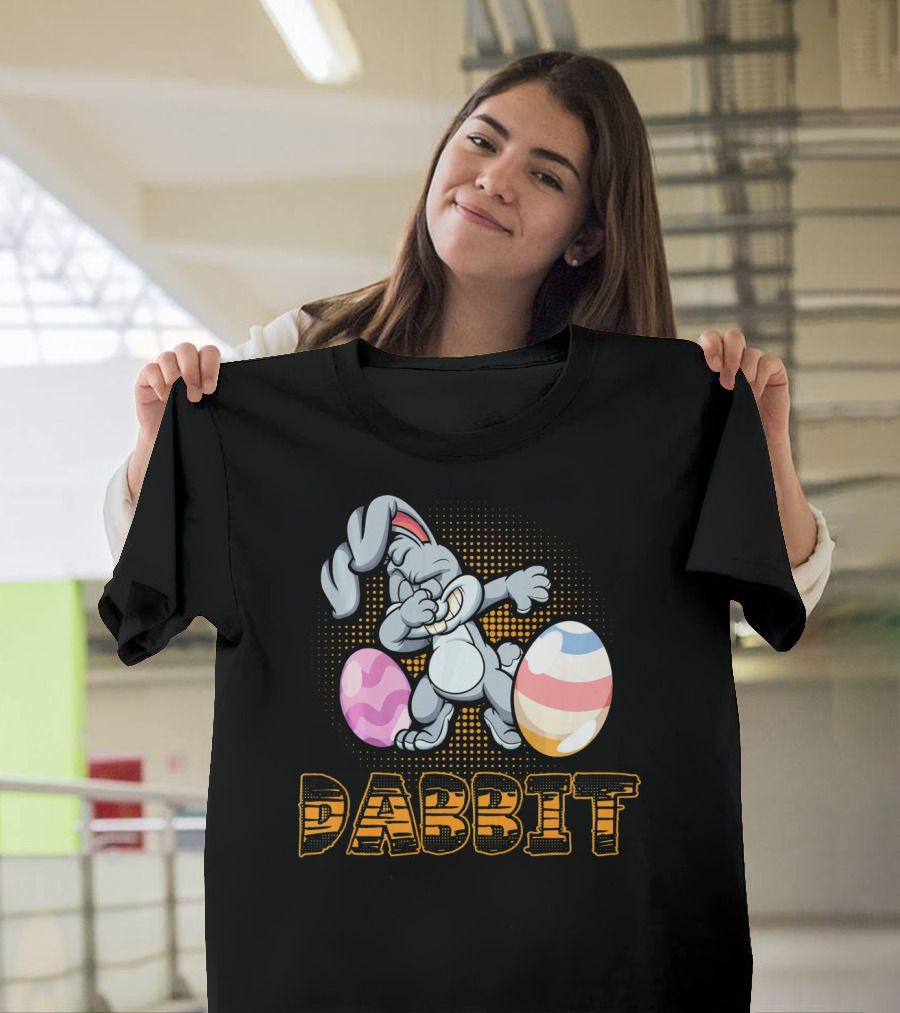 Funny Dabbit Bunny Dab with Easter Eggs T-Shirt